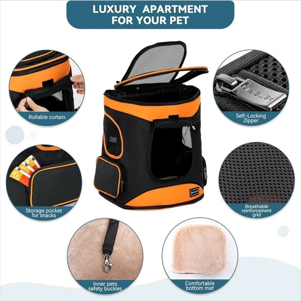 Orange and Black Dog Carrier Backpack
